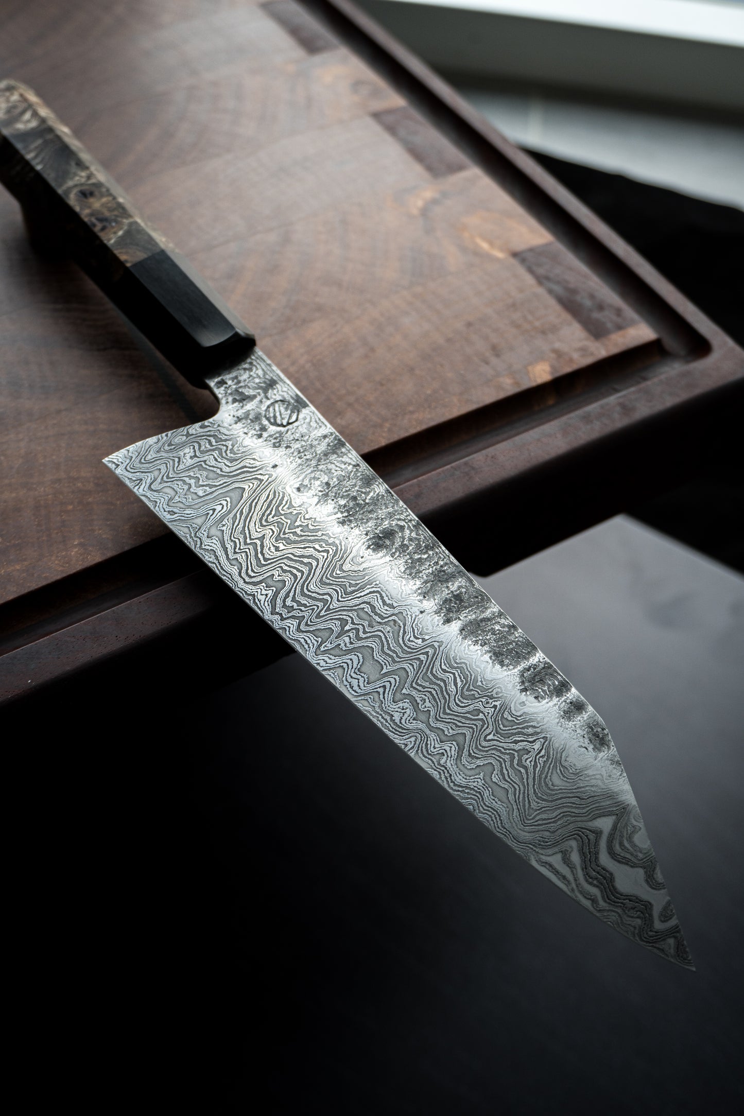 185MM Damascus Bunka