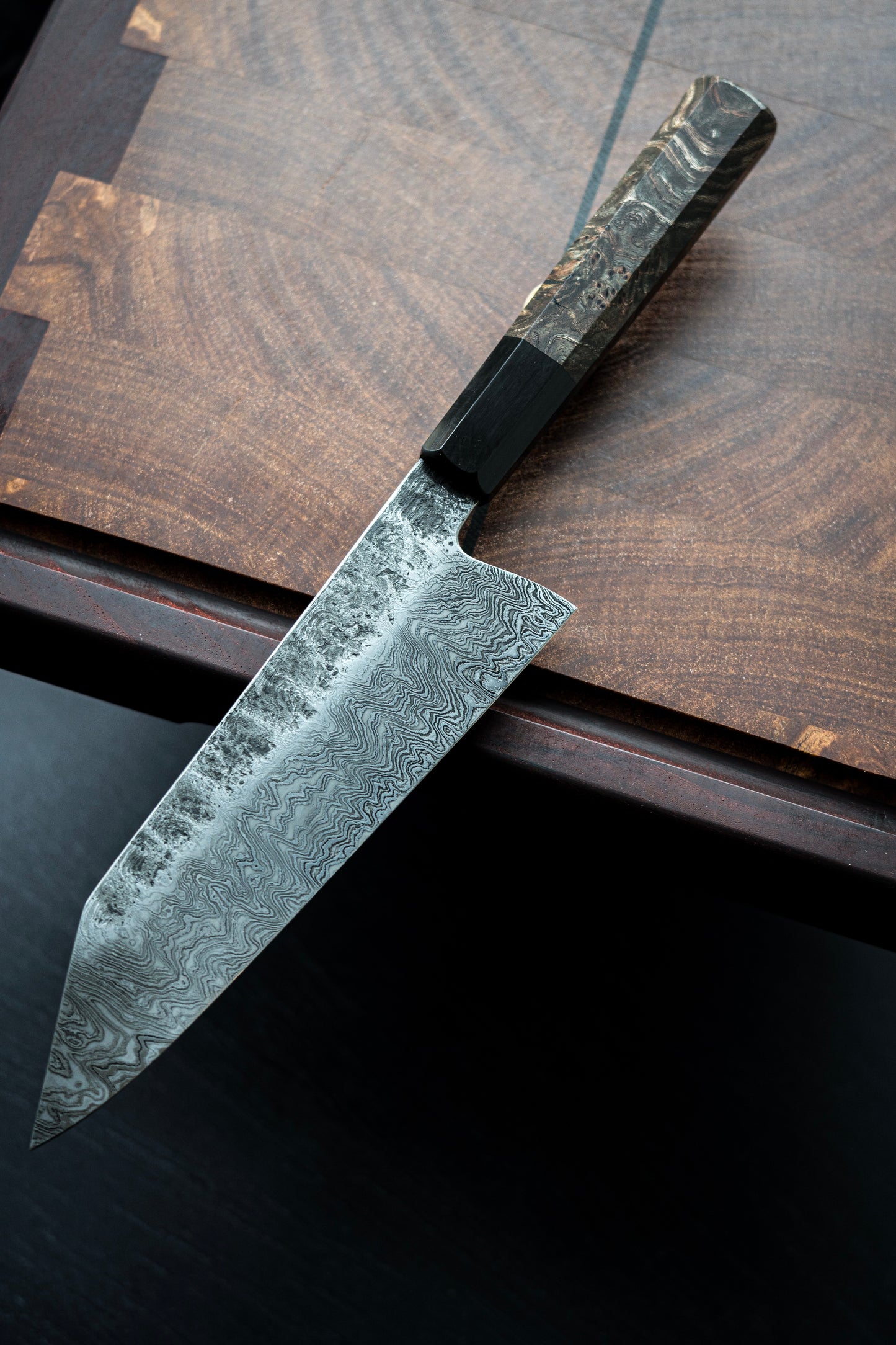 185MM Damascus Bunka