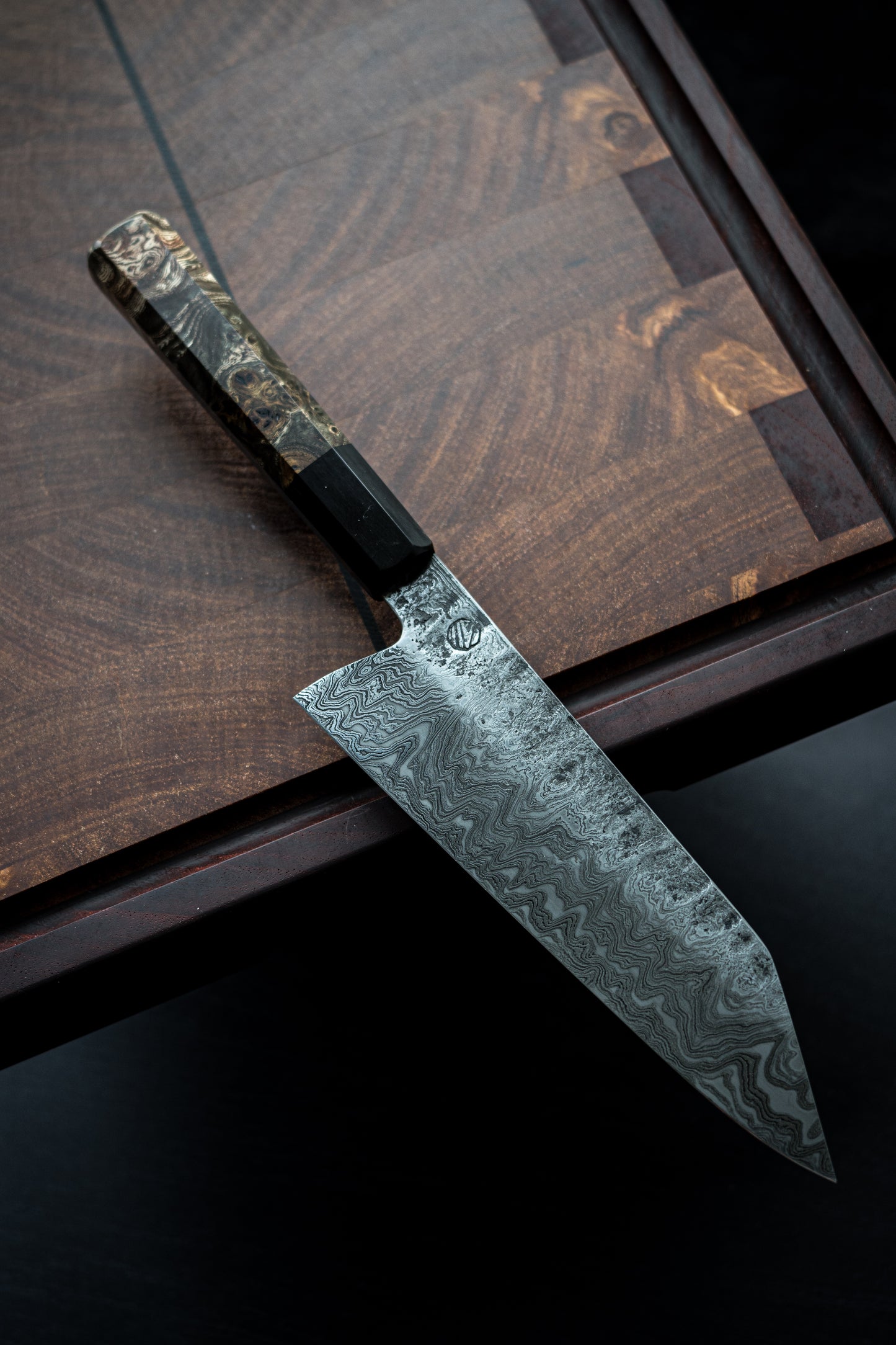 185MM Damascus Bunka