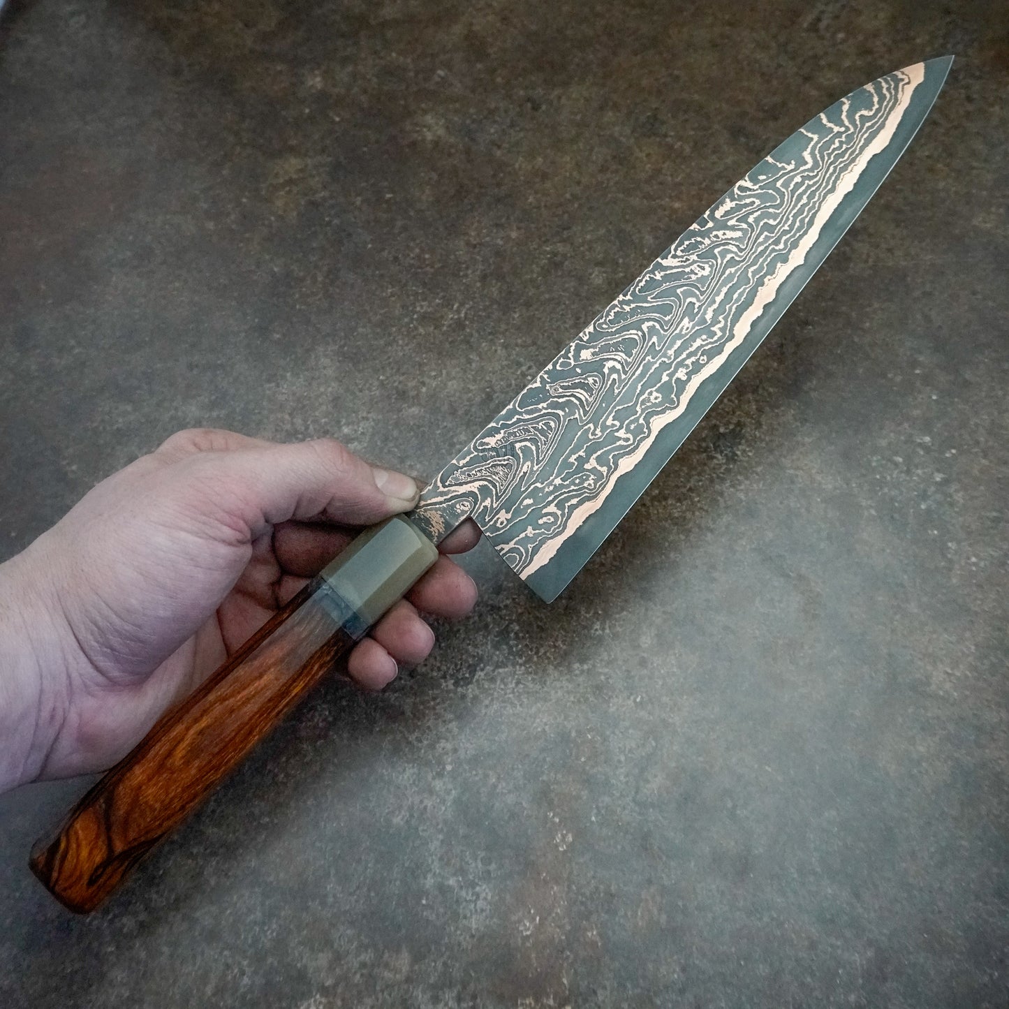 225MM “Coppermascus” gyuto